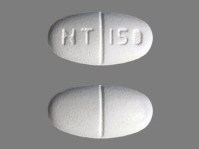 Pill NT 150 White Elliptical/Oval is Gabapentin