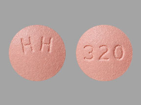 Pill HH 320 Pink Round is Quinapril Hydrochloride