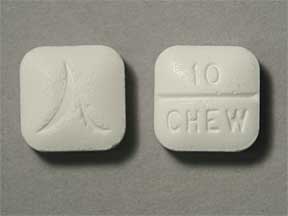 Pill 10 CHEW Logo White Four-sided is Methylin