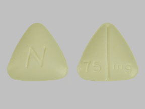 Pill N 75 mg Yellow Three-sided is Azasan