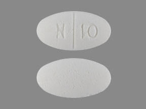 Pill N 10 White Oval is Benztropine Mesylate