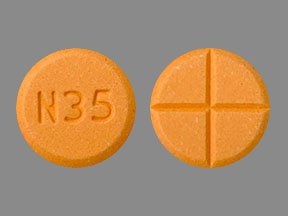 Pill N35 Peach Round is Amphetamine and Dextroamphetamine