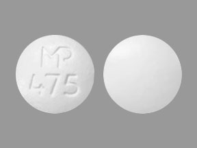 Pill MP 475 White Round is Cilostazol