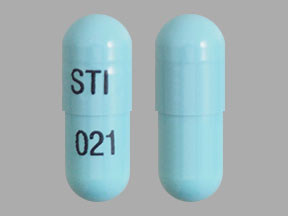 Pill STI 021 Blue Capsule-shape is Cyclophosphamide