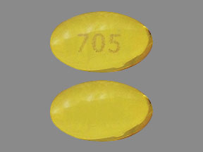 Pill 705 Yellow Elliptical/Oval is Benzonatate