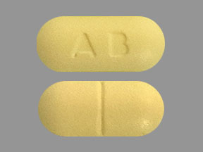 Pill AB Yellow Capsule/Oblong is Abacavir Sulfate