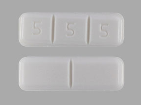 Pill 5 5 5 White Capsule/Oblong is Buspirone Hydrochloride