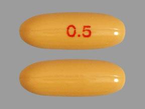 Pill 0.5 Yellow Capsule/Oblong is Dutasteride