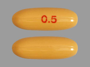 Pill 0.5 Yellow Capsule/Oblong is Dutasteride