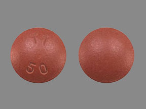 Pill T1 50 Red Round is Carbidopa, Entacapone and Levodopa