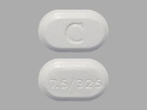 Pill C 7.5/325 White Capsule/Oblong is Acetaminophen and Oxycodone Hydrochloride