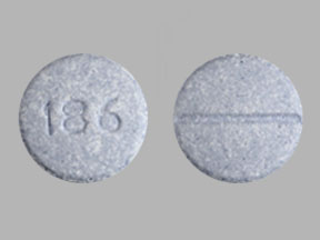 Pill 186 Blue Round is Carbidopa and Levodopa (Orally Disintegrating)