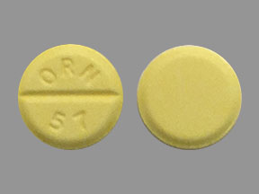 Pill ORN 57 Yellow Round is Methotrexate Sodium