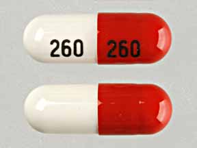 Pill 260 260 Orange & White Capsule-shape is Zonisamide
