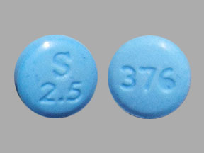 Pill S 2.5 376 Blue Round is Dexmethylphenidate Hydrochloride