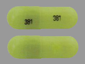 Pill 381 381 Green Capsule-shape is Duloxetine Hydrochloride Delayed-Release