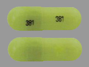 Pill 381 381 Green Capsule/Oblong is Duloxetine Hydrochloride Delayed-Release