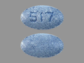 Pill 517 Blue Elliptical/Oval is Carbidopa and Levodopa