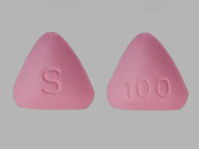 Pill S 100 Pink Three-sided is Sumatriptan Succinate
