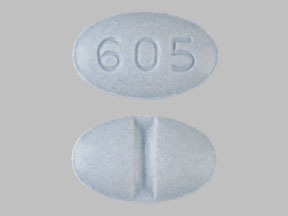 Pill 605 Blue Elliptical/Oval is Alprazolam