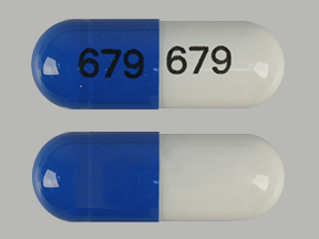 Pill 679 679 Blue & White Capsule/Oblong is Diltiazem Hydrochloride Extended-Release (CD)