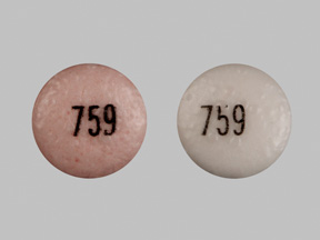 Pill 759 Pink & White Round is Venlafaxine Hydrochloride Extended Release