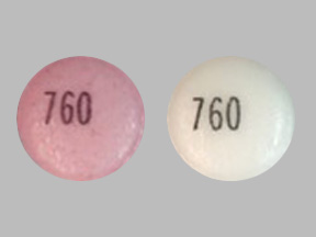 Pill 760 Pink & White Round is Venlafaxine Hydrochloride Extended Release