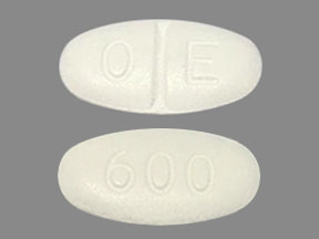 Pill O E 600 White Elliptical/Oval is Gabapentin