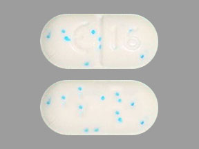 E 16 Pill Images White Blue Specks Capsule Shape