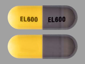 Pill EL600 EL600 Gray & Yellow Capsule-shape is Phentermine Hydrochloride