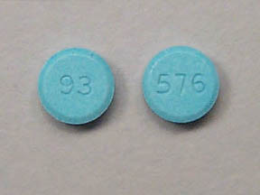 Pill 93 576 Blue Round is Lovastatin