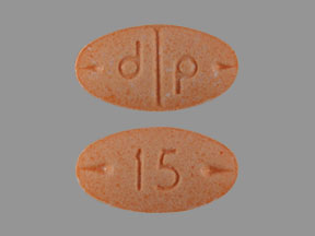 Pill d p 15 Peach Elliptical/Oval is Adderall
