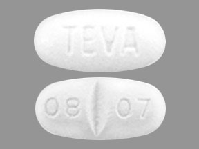 Pill TEVA 08 07 White Oval is Fluoxetine Hydrochloride