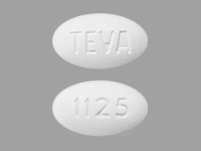 Pill TEVA 1125 White Elliptical/Oval is Abiraterone Acetate