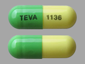 Green & Yellow And Capsule Shape Pill Identification.