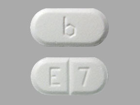 Pill b E 7 White Capsule/Oblong is Phentermine Hydrochloride