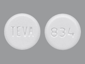 Pill TEVA 834 White Round is Clonazepam