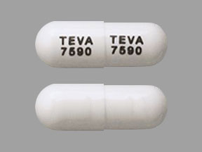 Pill TEVA 7590 TEVA 7590 White Capsule/Oblong is Atomoxetine Hydrochloride