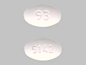 Pill 93 5142 White Oval is Alendronate Sodium