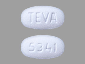 Pill TEVA 5341 White Elliptical/Oval is Sildenafil Citrate