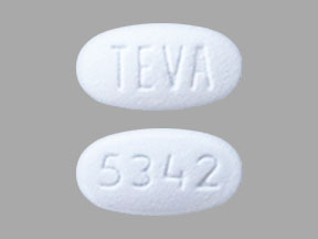 Pill TEVA 5342 White Elliptical/Oval is Sildenafil Citrate