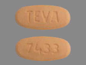 Pill TEVA 7433 Orange Oval is Valsartan