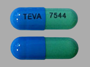 TEVA 7544 Pill Blue Green Capsule-shape - Pill