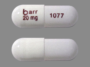 Pill barr 20 mg 1077 White Capsule/Oblong is Temozolomide