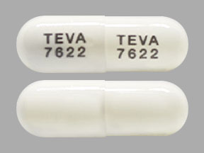 Pill TEVA 7622 TEVA 7622 White Capsule/Oblong is Pregabalin