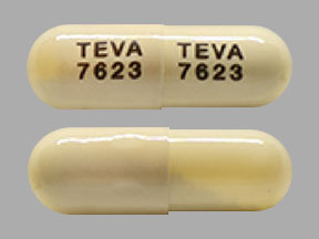 Pill TEVA 7623 TEVA 7623 Beige Capsule/Oblong is Pregabalin