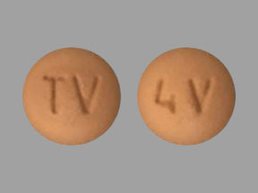 Pill TV 4V Tan Round is Vardenafil Hydrochloride