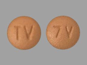 Pill TV 7V Tan Round is Vardenafil Hydrochloride