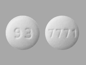 Pill 93 7771 White Round is Risedronate Sodium