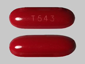 Pill T543 Red Capsule-shape is Taron-PRX Plus DHA